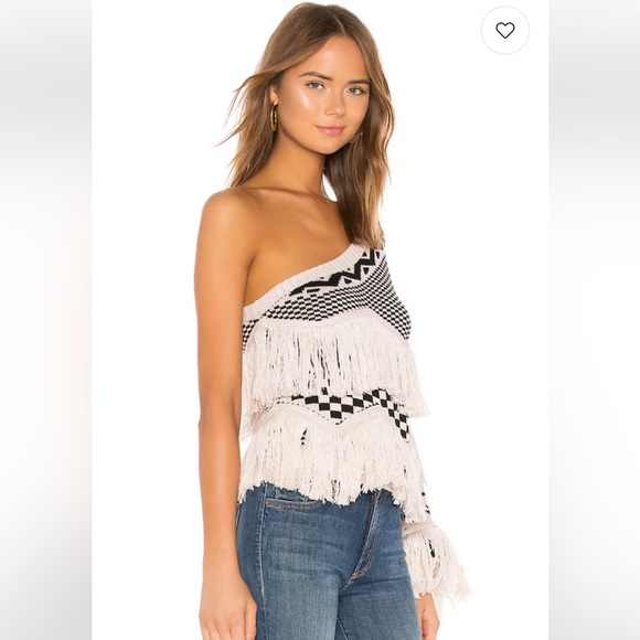 House of Harlow 1960 Tops - NWT House of Harlow 1960 Black and Ivory Knit Top with Geometric Pattern